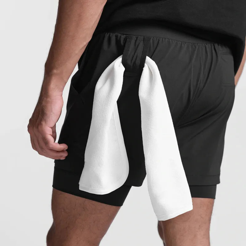 Eloviq LockLayer™ Men's 2-in-1 Running Shorts - Anti-Chafe, Hidden Phone Pocket, Quick-Dry Liner