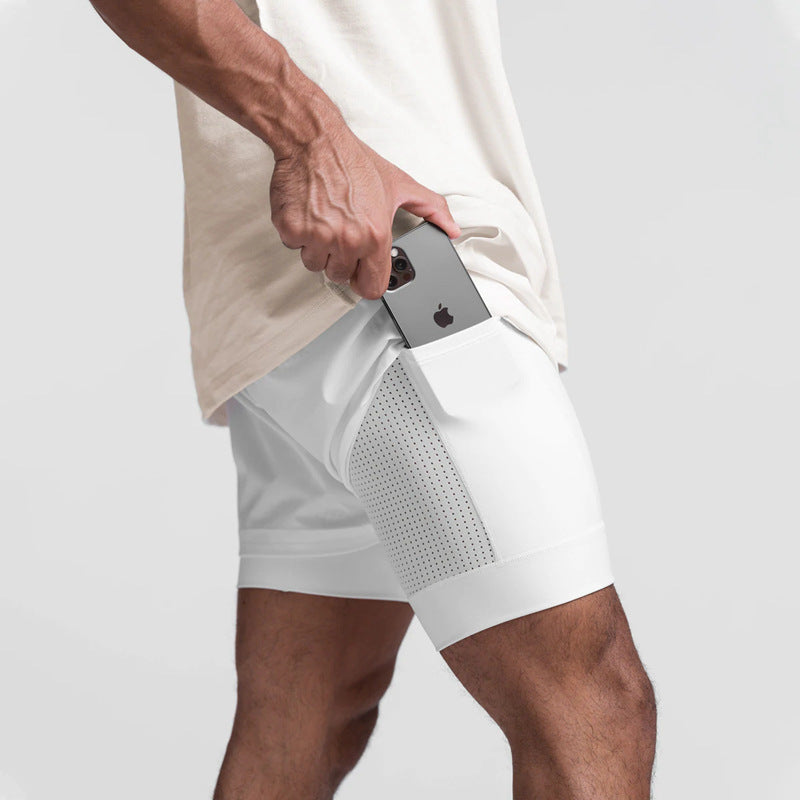 Eloviq LockLayer™ Men's 2-in-1 Running Shorts - Anti-Chafe, Hidden Phone Pocket, Quick-Dry Liner