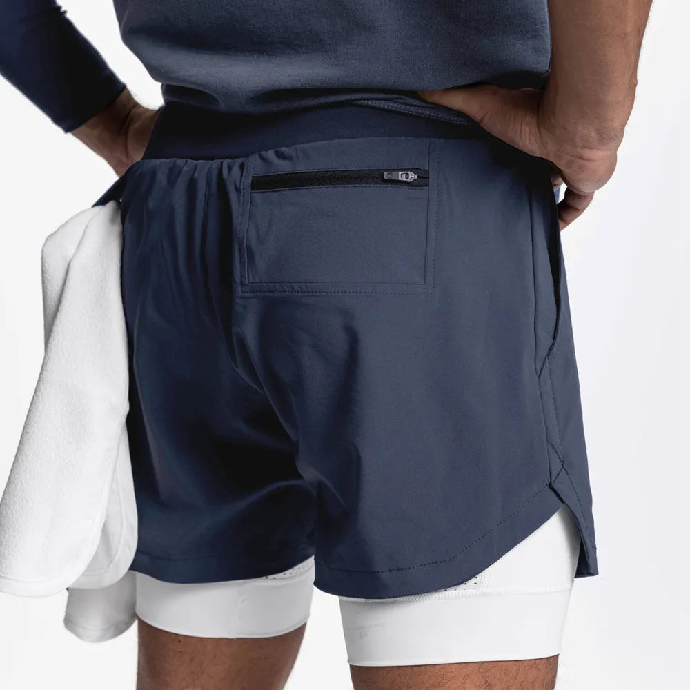 Eloviq LockLayer™ Men's 2-in-1 Running Shorts - Anti-Chafe, Hidden Phone Pocket, Quick-Dry Liner