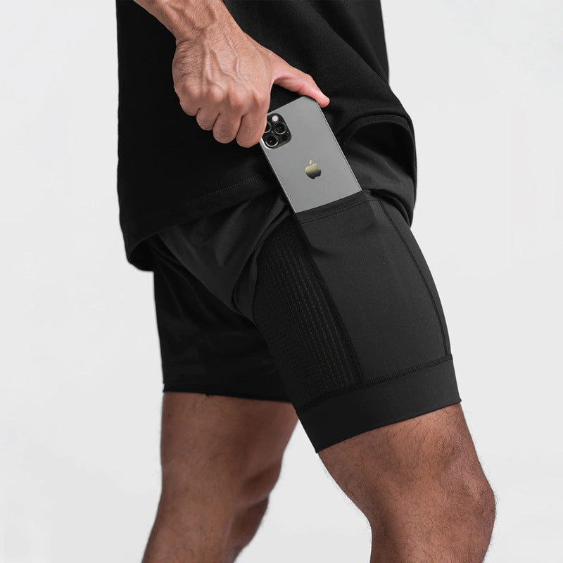Eloviq LockLayer™ Men's 2-in-1 Running Shorts - Anti-Chafe, Hidden Phone Pocket, Quick-Dry Liner
