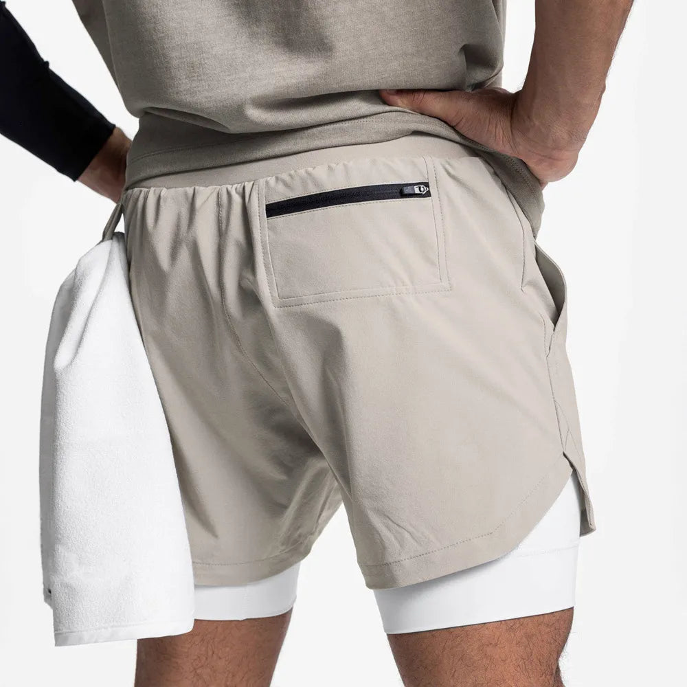 Eloviq LockLayer™ Men's 2-in-1 Running Shorts - Anti-Chafe, Hidden Phone Pocket, Quick-Dry Liner